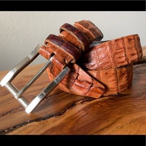 Genuine Hornback Alligator Men’s Belt Italian